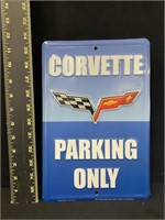 Corvette Parking Only Metal Sign