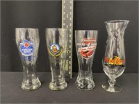 Group of Advertising Large Beer Glasses
