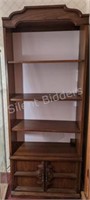Wooden Open Bookcase with Lower Cabinet