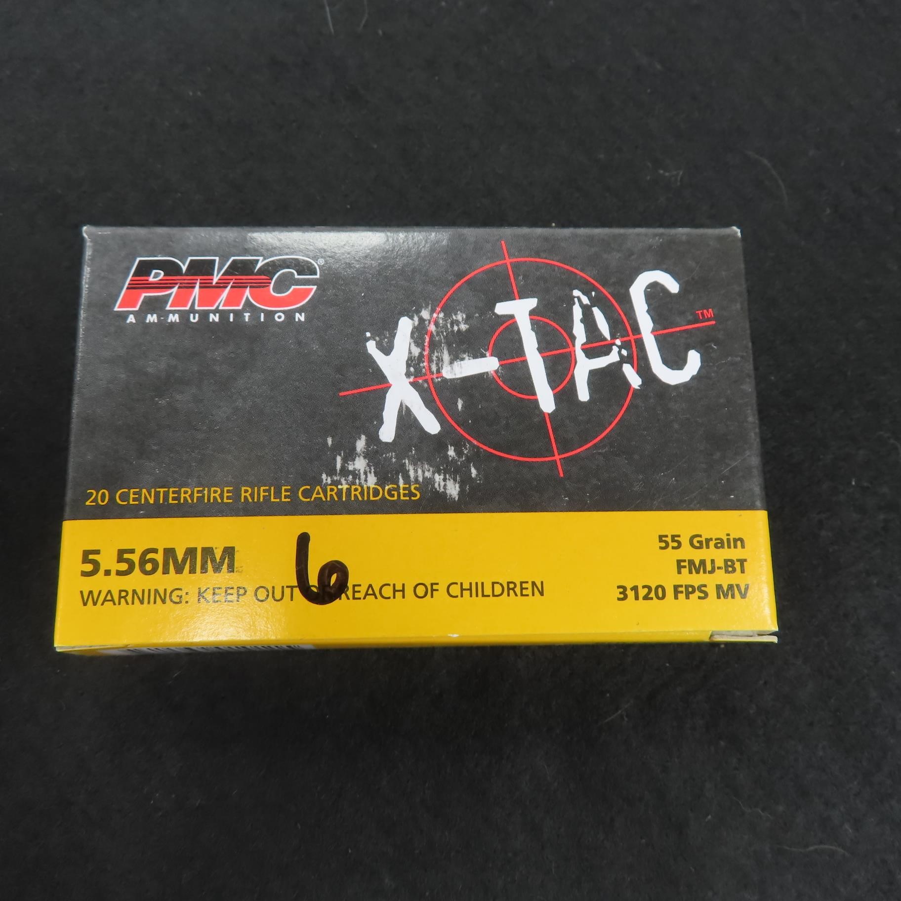 Twenty Cartridges: PMC XTAC, 5.56NATO, 55 Grain.