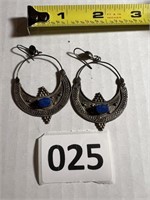 2 Sterling Silver Tested Moon Earrings