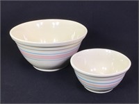 2 Pottery Ovenware Mixing Bowls