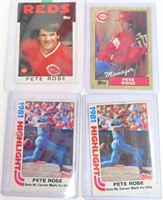 Four (4) Pete Rose Baseball Cards