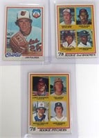 Three (3) 1978 Topps Baseball Cards incl. Jack