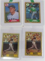 Four (4) 1987 Topps Baseball Cards incl. (2)