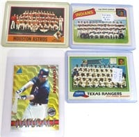 Three (3) Vintage Team Cards incl. Astros, Rangers