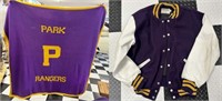 Purple & Yellow Blanket & Letterman Jacket