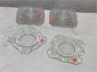 Clear glass snack plates