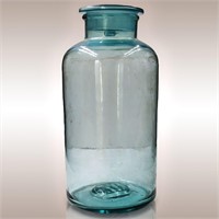 Large Antique Hand Blown Green Glass Apothecary Li