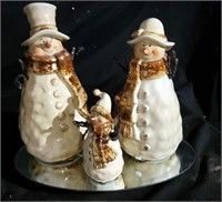 Ceramic Snowman Family