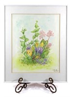 Original Signed Watercolor Framed Floral Artwork