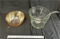 2 Glass Punch Bowls w Ladel
