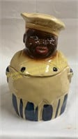 Vintage Black Americana Chef Pottery Cookie Jar