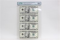 UNCUT Sheet of 4 $10 YEAR 2003 BILL NOTE