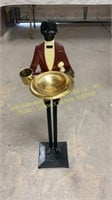 Antique Cast Iron Ashtray Butler Stand 31" tall