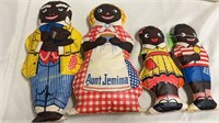Aunt Jemima Stuffed Vinyl Doll Set - 12" & 9" Tall