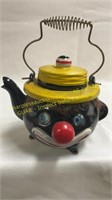 Vintage Black Americana Clown Face Tea Pot