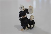 Japanese Signed Wood and Bone Figurine Netsuke