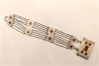 Antique Silver Gold Gilt Turkoman Necklace Amulet