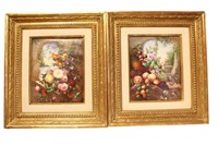 Pair of Signed and Dated Porcelain Plaque