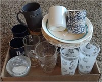 Glass Drinking Cups, Ceramic Mugs & Plates