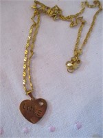 LOT 70 LOVE HEART PENDANT AND CHAIN