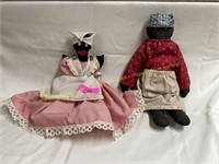 2 ct. Folk Art cloth dolls