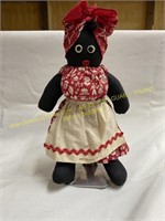 Folk Art cloth doll on stand