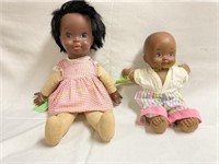 2 ct. Folk Art dolls with cloth bodies