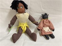 2 ct. Folk Art cloth dolls