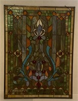 Stained Glass Window Hanging Panel, 19x25in
