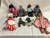 9ct.Folk Art cloth dolls