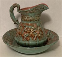 AB No. 1900 Pottery Water Pitcher with Basin