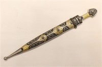 Caucasian Silver Dagger decorated w Enamel