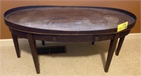 Mid Century Oval Coffee Table, 38x21x18in