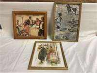Black Americana framed puzzle & prints