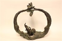 Bronze Two Mermaid Kissing ,Signed