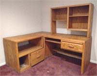 Heavy Wood Office L-Shape Desk, 68" x 2' x 59'