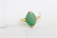 Green Jadeite Ring w 14K Gold