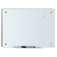 U Brands 17"x23" Magnetic Glass Dry Erase Board wi