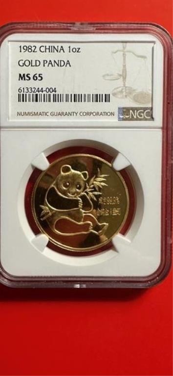 1982 China 1.0 OZ Gold Panda Coin