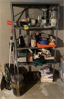 Metal 5 Tier Shelving Unit and Contents Inc.