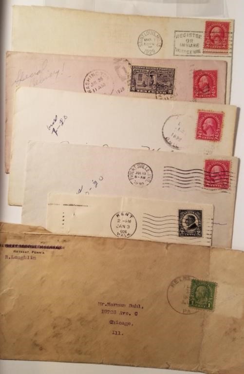 6 Covers with Stamps 1920-35 Research