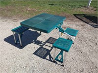 Portable folding picnic table - aluminum