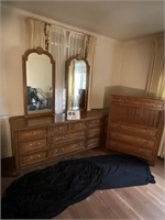 Kindel dresser and chest of drawers, 84"X72"X19"