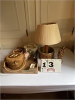 Lamp, owl purse, home decor
