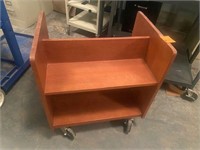 2 sided mobile cart for books or misc - cherry