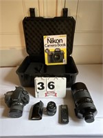 Nikon AF Nikkor Camera, lenses, filters, case