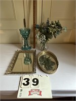 Vintage mirrors and glassware