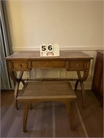 Vintage vanity and stool, 29"X40"X19"